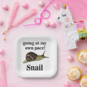 Snail Going op mijn eigen tempo Grappig Snail Part Papieren Bordje (Feest)