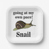 Snail Going op mijn eigen tempo Grappig Snail Part Papieren Bordje (Voorkant)