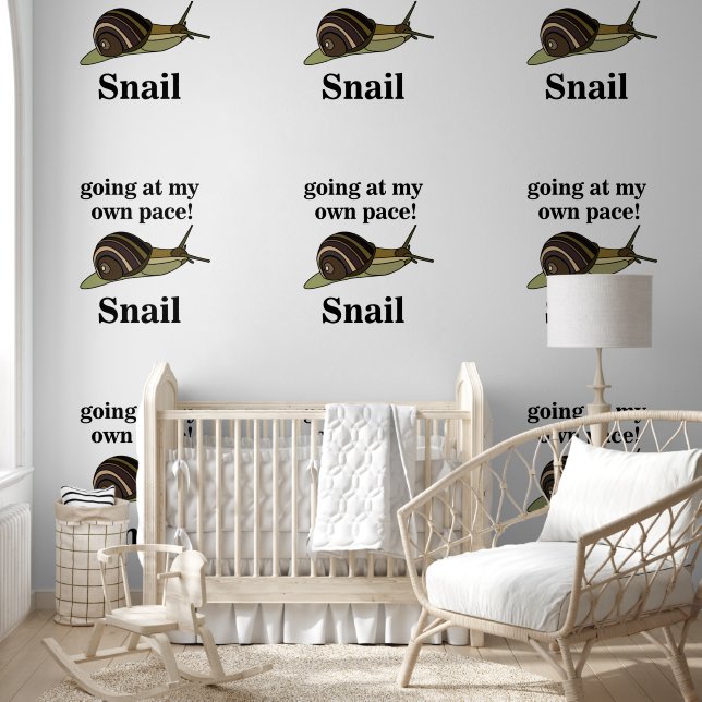 Snail Going op mijn eigen tempo Grappige slak Behang (Kinderen)