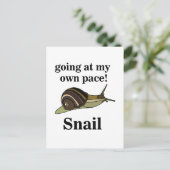 Snail Going op mijn eigen tempo Grappige slak Briefkaart (Staand voorkant)