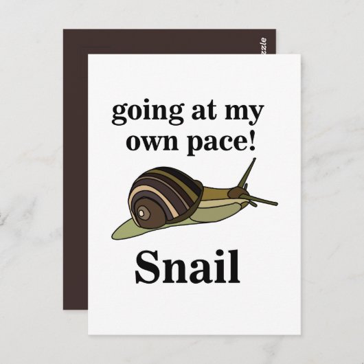 Snail Going op mijn eigen tempo Grappige slak Briefkaart (Voorkant / Achterkant)