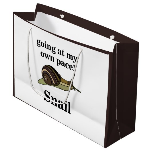 Snail Going op mijn eigen tempo Grappige slak Groot Cadeauzakje (Voorkant Gekanteld)