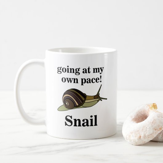 Snail Going op mijn eigen tempo Grappige slak Koffiemok (Met donut)