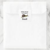 Snail Going op mijn eigen tempo Grappige slak Vierkante Sticker (Tas)