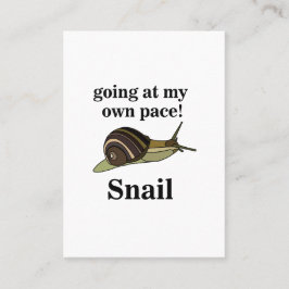 Snail Going op mijn eigen tempo Grappige slak Visitekaartje