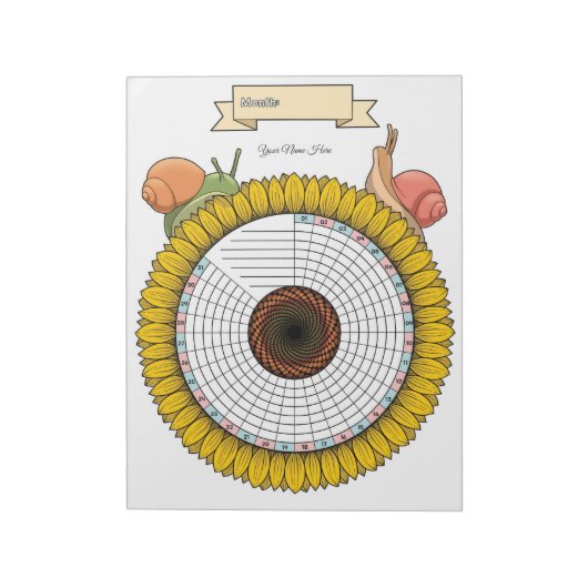 Snail Habit Tracker Aangepast Notitieblok (Linkerzijde)
