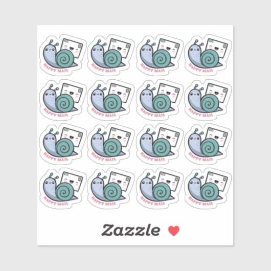 Snail Happy Mail Custom-Cut Vinyl Sticker (Vel)