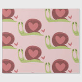 Snail Heart Love romance valentijnen Leuk Cadeaupapier (Vlak)
