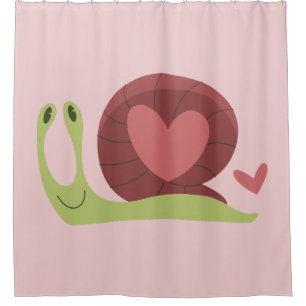 Snail Heart Love romance valentijnen Leuk Douchegordijn