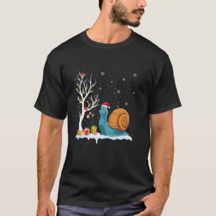 Snail Kerstman Hoed Feestelijke boom Licht Kerst P T-shirt