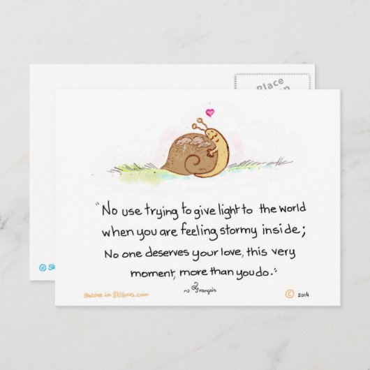 Snail Love - "Zelfliefde" Briefkaart (Voorkant / Achterkant)