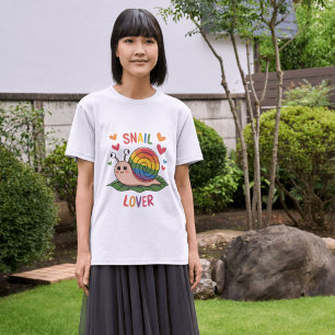 Snail lover Bright kleurrijke slakken schattig T-shirt