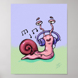 Snail Luisteren naar muziek Poster