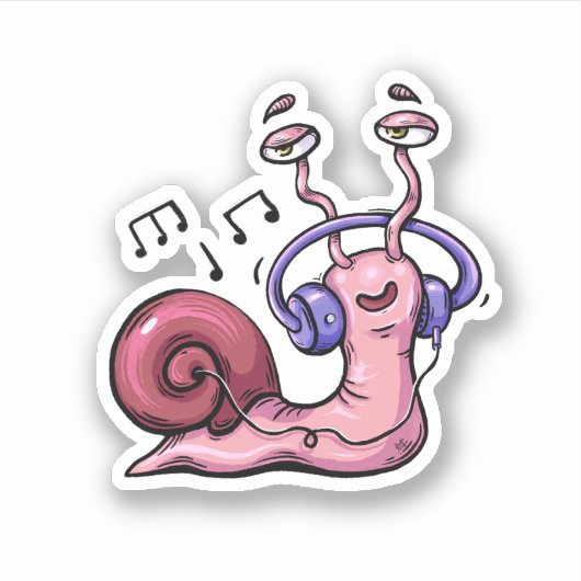 Snail luistert naar reggae muziek sticker (Voorkant)