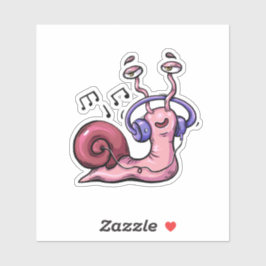 Snail luistert naar reggae muziek sticker