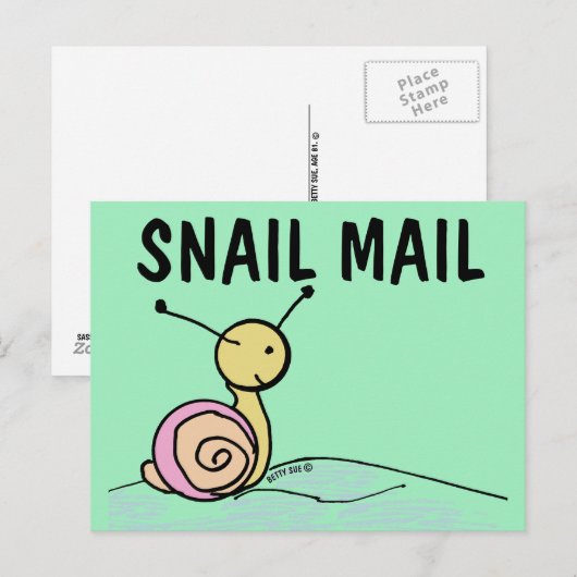 SNAIL MAIL ART BRIEFKAART (Voorkant / Achterkant)