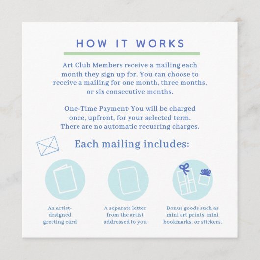 snail mail art club invitation kaart (Voorkant)