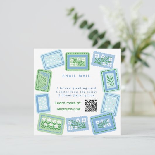 snail mail art club kaart (Staand voorkant)