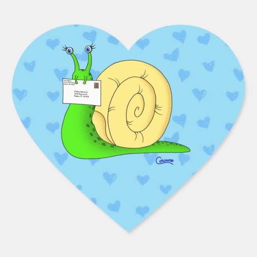Snail Mail (Blauw) - Envelope Stickers (Voorkant)