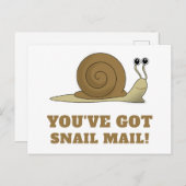 Snail Mail Cute Funny Retro Briefkaart (Voorkant / Achterkant)