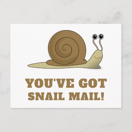 Snail Mail Cute Funny Retro Briefkaart (Voorkant)