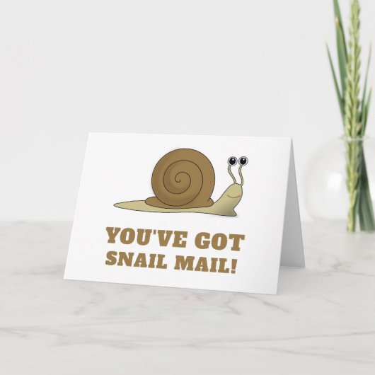 Snail Mail Cute Funny Retro Kaart (Voorkant)