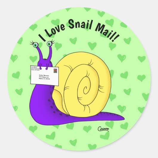 Snail Mail (Groen) - Envelope Stickers (Voorkant)