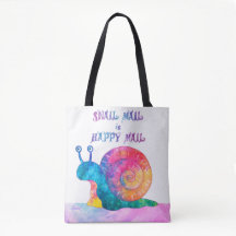 Snail Mail is Happy Mail - Canvas tas
