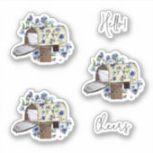 Snail Mail Mailbox Illustration Shaped Stickers (Voorkant)