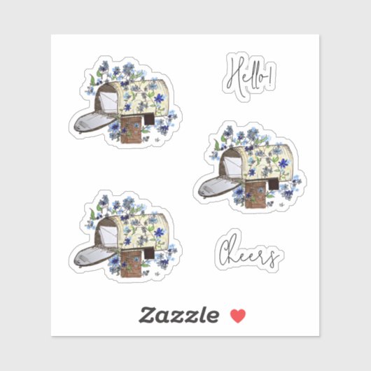 Snail Mail Mailbox Illustration Shaped Stickers (Vel)