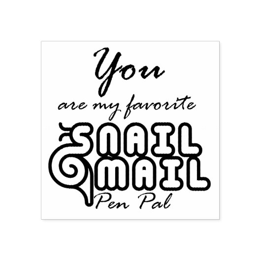 Snail Mail Pen Pal Grappige Typografie Rubberstempel (Afrduk)