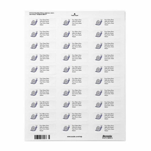 Snail Mail Return Address Label (Full Sheet)