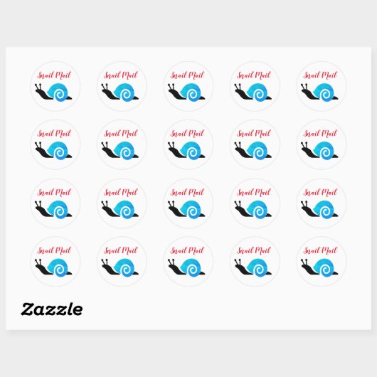 "Snail Mail" Ronde Sticker Set (Vel)