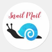 "Snail Mail" Ronde Sticker Set (Voorkant)