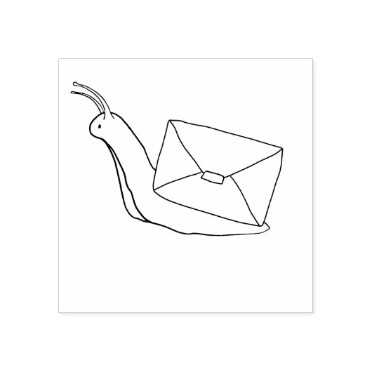 Snail mail slak met envelop shellWood Art Stamp Rubberstempel (Afrduk)