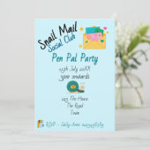 Snail Mail Social Club Pen Pal Party Kaart (Staand voorkant)