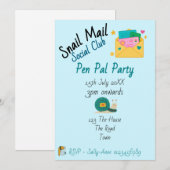 Snail Mail Social Club Pen Pal Party Kaart (Voorkant / Achterkant)