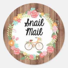 Snail Mail Sticker - bloemenfiets!!