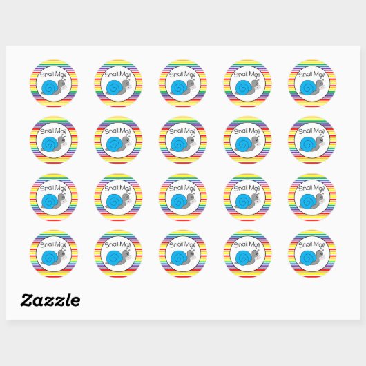 Snail Mail Sticker - regenboogstreep!! (Vel)