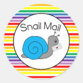 Snail Mail Sticker - regenboogstreep!! (Voorkant)