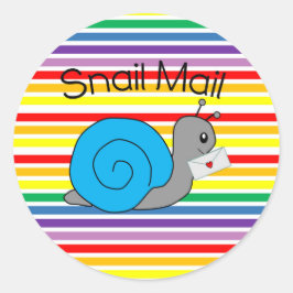 Snail Mail Sticker - regenboogstreep!!