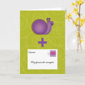 Snail Mail voor meisje of jongen op zomerkamp Naam Kaart (Gele Bloem)