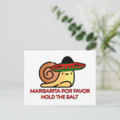Snail Margarita voor een gunst, hou het zout vast Briefkaart (Staand voorkant)
