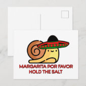 Snail Margarita voor een gunst, hou het zout vast Briefkaart (Voorkant / Achterkant)