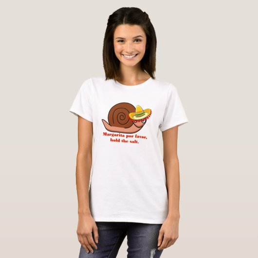 Snail Margarita voor een gunst, hou het zout vast T-shirt (Voorkant volledig)