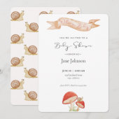 Snail & Mushroom Baby Douche Uitnodigingen (Voorkant / Achterkant)