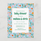 Snail Mushroom Butterfly Schattige CUSTOM BABY SHO Uitnodiging Briefkaart (Voorkant)