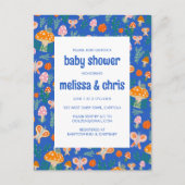 Snail Mushroom Butterfly Schattige CUSTOM BABY SHO Uitnodiging Briefkaart (Voorkant)