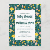 Snail Mushroom Butterfly Schattige CUSTOM BABY SHO Uitnodiging Briefkaart (Voorkant)