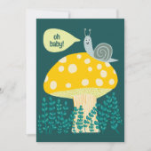 Snail Mushroom Schattige Schattig CUSTOM BABY SHOW Bedankkaart (Voorkant)